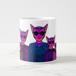 Taza De Café Gigante Feline characters Design