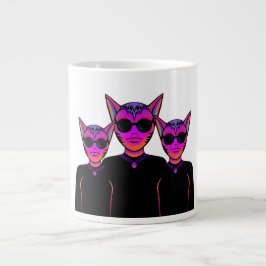 Taza De Café Gigante Feline characters Design