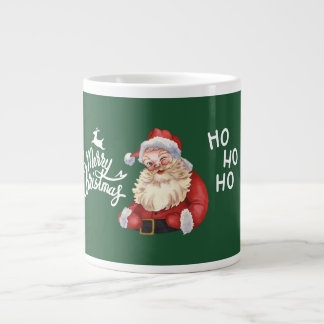 Taza De Café Gigante Feliz café navideño Mug, Santa Claus