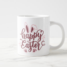 Taza De Café Gigante Feliz Conejo de Pascua de Dos Tonos