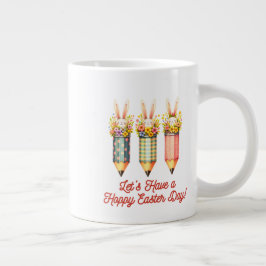 Taza De Café Gigante Feliz Conejo de Pascua, Día de Pascua