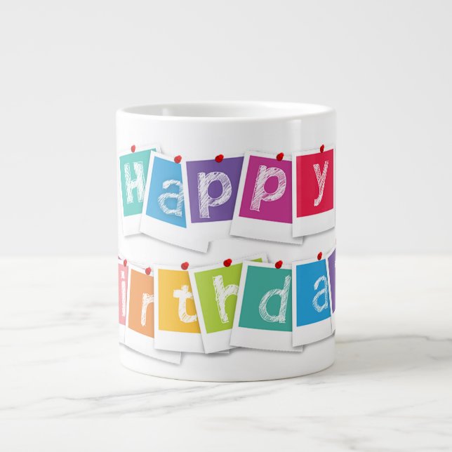 Taza De Café Gigante Feliz cumpleaños (Frente)