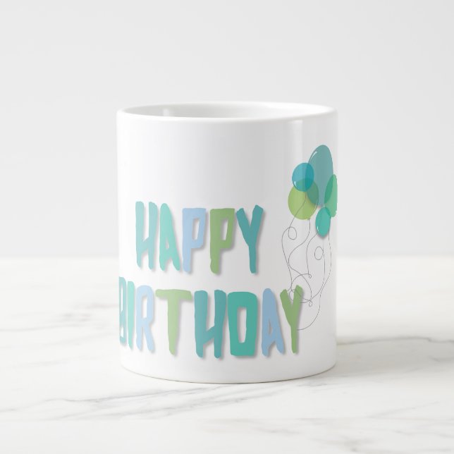 Taza De Café Gigante Feliz cumpleaños (Frente)