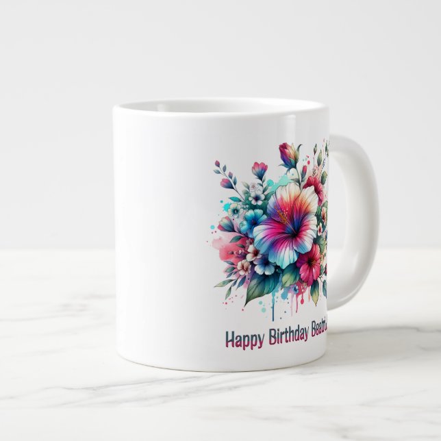 Taza De Café Gigante Feliz cumpleaños Beatrix (Derecha)