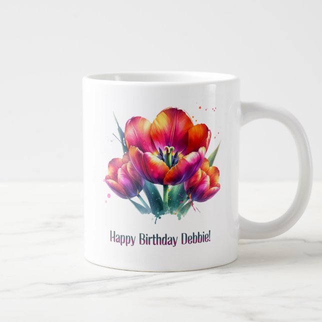 Taza De Café Gigante Feliz cumpleaños Debbie (Derecha)