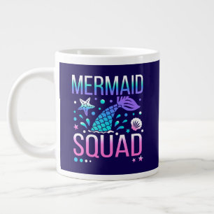 Taza De Café Gigante Feliz Cumpleaños Diseño de Fiesta de Sirenas en el