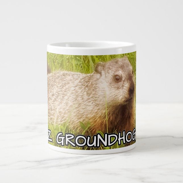 Taza De Café Gigante ¡Feliz Día de la Marmota! (Frente)