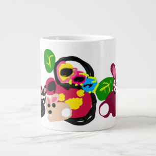 Taza De Café Gigante Feliz día de las madres conejitos y conejo 