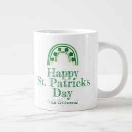 Taza De Café Gigante Feliz Día de San Patricio de la herradura del Sham