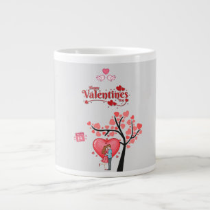 Taza De Café Gigante Feliz día de San Valentín – Pareja Romántica