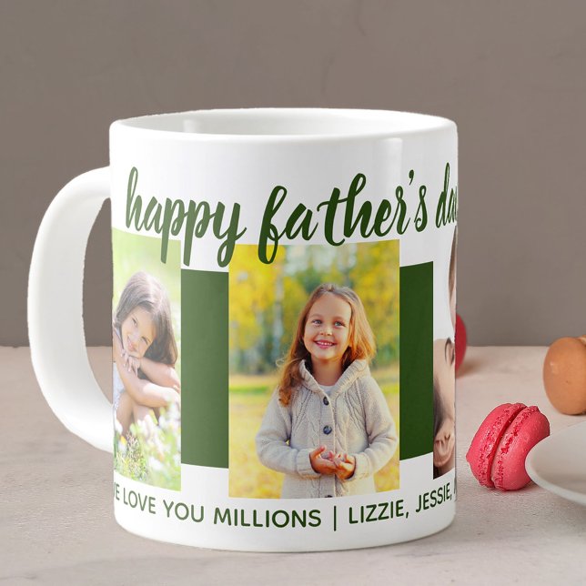 Taza De Café Gigante Feliz Día del Padre Abuelo 4 Foto Verde (Subido por el creador)