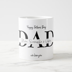 Taza De Café Gigante Feliz Día del Padre con nombres de niños