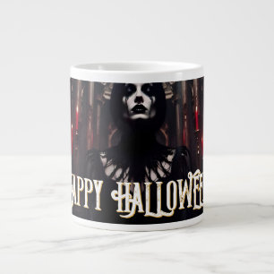Taza De Café Gigante Feliz Halloween – Celebración Oscura Gótica