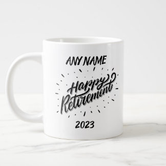 Taza De Café Gigante Feliz Jubilación 2023 - Regalo personalizado -