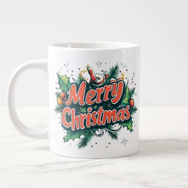Taza De Café Gigante Feliz Navidad (Izquierda)