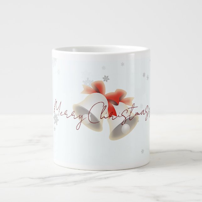 Taza De Café Gigante Feliz Navidad Bells (Frente)