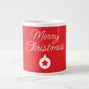 Taza De Café Gigante Feliz Navidad Clásica Única Llanura Minimalista