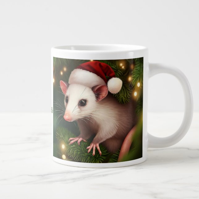 Taza De Café Gigante Feliz Navidad con Possum (Derecha)