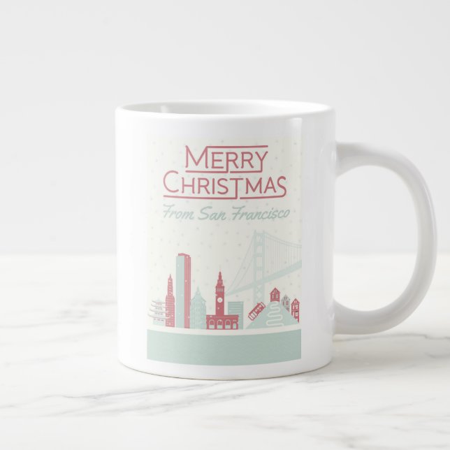 Taza De Café Gigante Feliz Navidad desde San Francisco (Derecha)