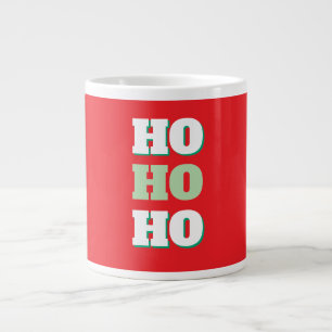 Taza De Café Gigante Feliz Navidad HoHoHo Fiesta Llanura Minimalista