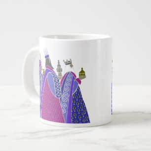 Taza De Café Gigante Feliz Navidad - Hombres sabios Jumbo Mug