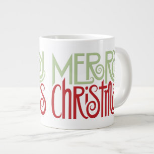 Taza De Café Gigante Feliz Navidad margarita verde Jumbo Muang
