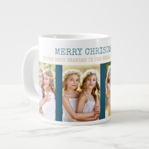 Taza De Café Gigante Feliz Navidad Mejor Abuelo del Mundo 4 Fotos