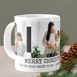 Taza De Café Gigante Feliz Navidad Mejor Papi para ser 3 foto negra