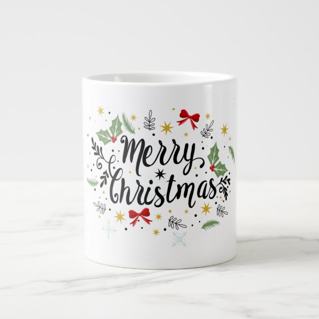 Taza De Café Gigante Feliz Navidad Mug (Frente)