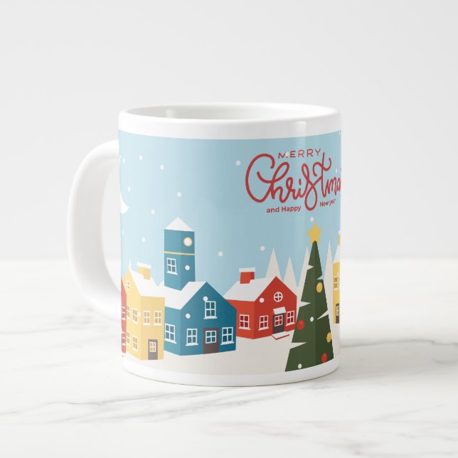 Taza De Café Gigante Feliz Navidad Mug | Festividad (Izquierda)