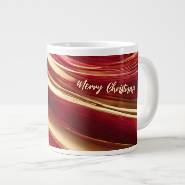Taza De Café Gigante Feliz Navidad-Ruby Rojo y Oro- (Derecha)