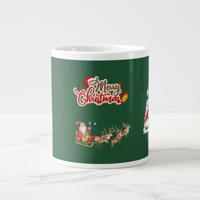 Taza De Café Gigante Feliz Navidad, Santa Claus (Frente)