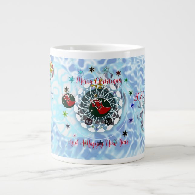 Taza De Café Gigante Feliz Navidad Viento Santa Claus Sock (Frente)