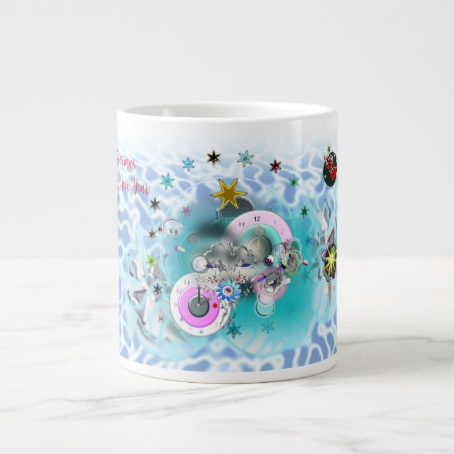 Taza De Café Gigante Feliz Navidad Viento Santa Claus Sock (Frente)