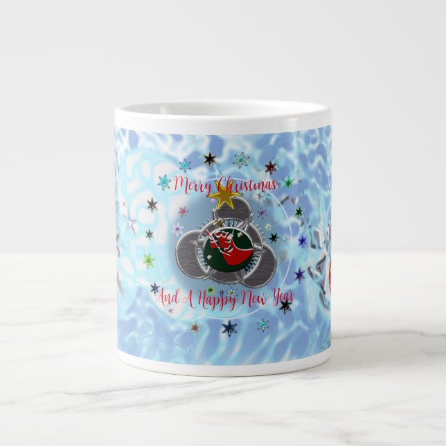 Taza De Café Gigante Feliz Navidad Viento Santa Claus Sock (Frente)