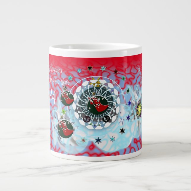 Taza De Café Gigante Feliz Navidad Viento Santa Claus Sock (Frente)