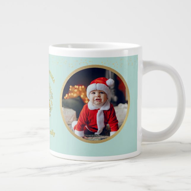 Taza De Café Gigante Feliz Navidad y te amo abuela | Dos fotos (Derecha)
