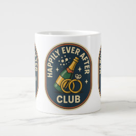 Taza De Café Gigante Feliz Nunca Después Del Club Jumbo Mug - Boda Retr