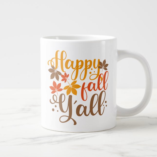 Taza De Café Gigante Feliz otoño a todos (Derecha)