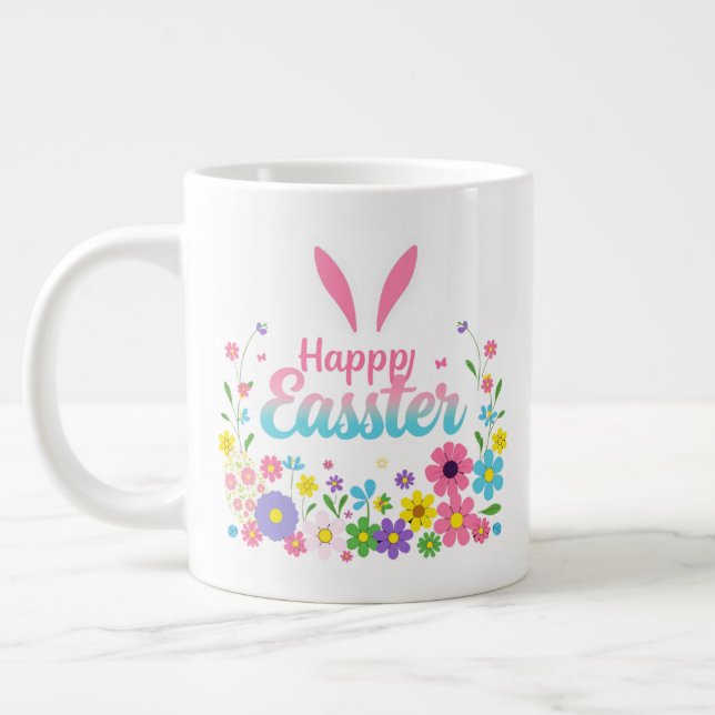 Taza De Café Gigante Feliz Pascua de Huevo de Pascua de Pascua (Izquierda)