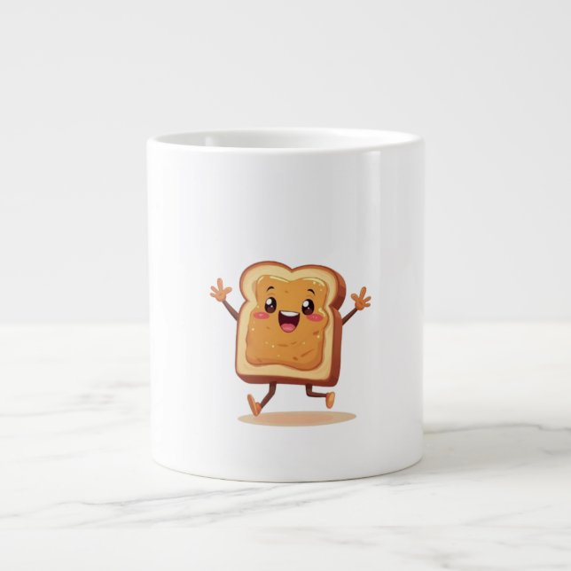 Taza De Café Gigante Feliz Personalizado de mantequilla de cacahuete Mu (Frente)