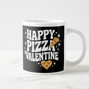 Taza De Café Gigante Feliz Pizza San Valentín Diseño Divertido de Pizza