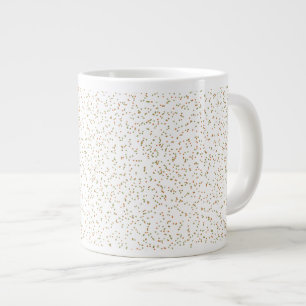 Taza De Café Gigante Fern de primavera, puntos verdes y Naranjas