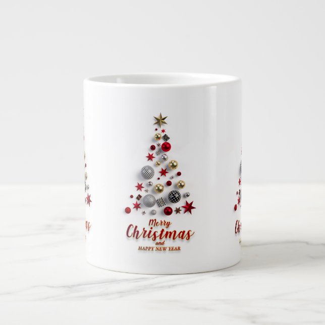 Taza De Café Gigante  “Festive Tree in Snow” (Frente)