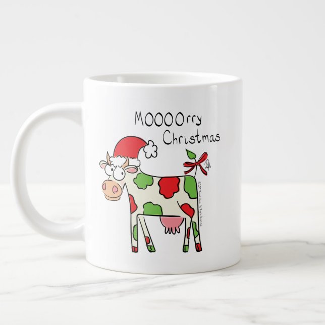 Taza De Café Gigante Festividad de Navidades Personalizados de vacas di (Izquierda)