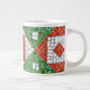Taza De Café Gigante FESTIVIDAD MOSAIC Big White Mug