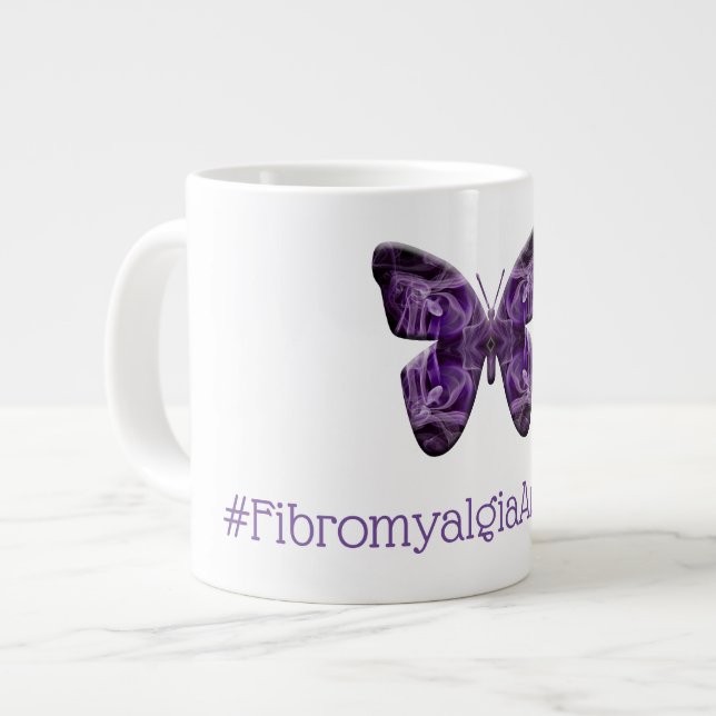 Taza De Café Gigante Fibromialgia Sensibilización Mariposa (1700 - FMA) (Izquierda)