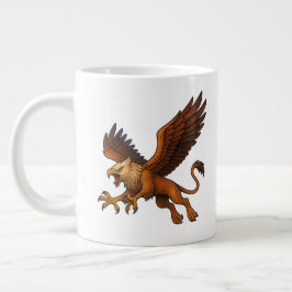 Taza De Café Gigante Fierce Buceo Golden Griffin Mitología Fantasía Art