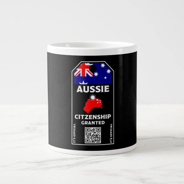 Taza De Café Gigante Fiesta australiano de ciudadanía felicita regalo (Frente)