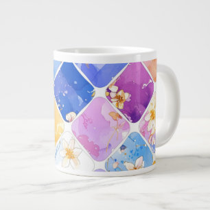 Taza De Café Gigante Fiesta de colores en un jardín de flores